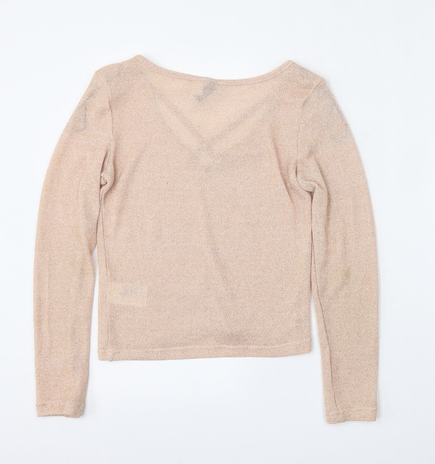 Divided by H&M Womens Pink  Polyester Basic Blouse Size S V-Neck