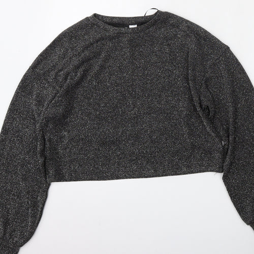 Divided by H&M Womens Black Round Neck  Polyester Pullover Jumper Size S