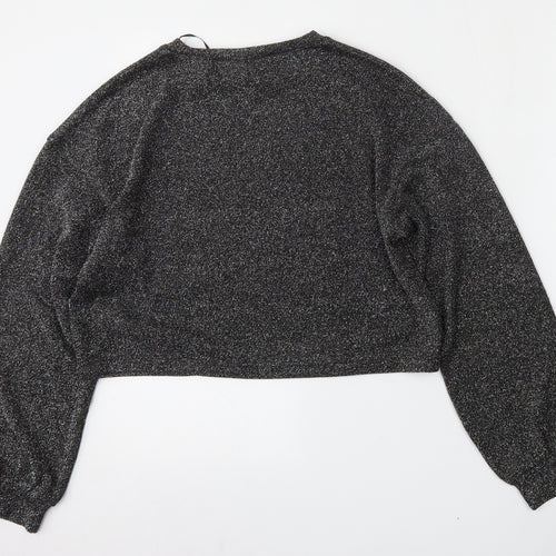 Divided by H&M Womens Black Round Neck  Polyester Pullover Jumper Size S