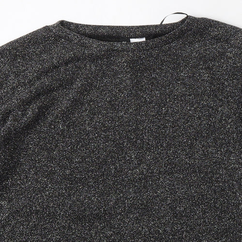 Divided by H&M Womens Black Round Neck  Polyester Pullover Jumper Size S