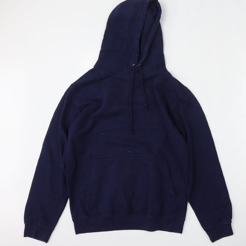 Awdis Womens Blue  Cotton Pullover Hoodie Size S  Tie