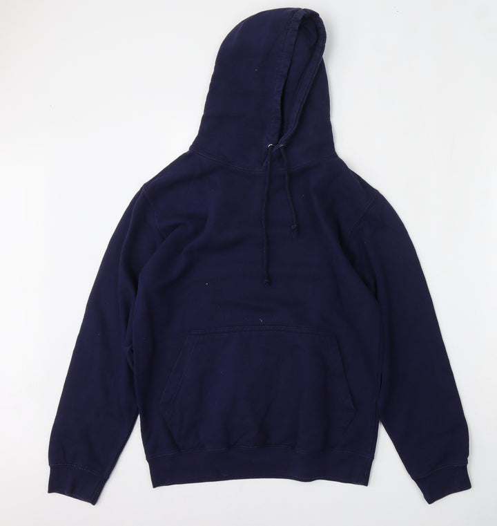 Awdis Womens Blue  Cotton Pullover Hoodie Size S  Tie