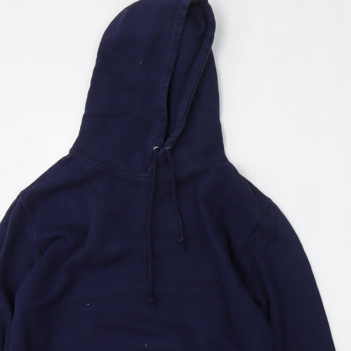 Awdis Womens Blue  Cotton Pullover Hoodie Size S  Tie