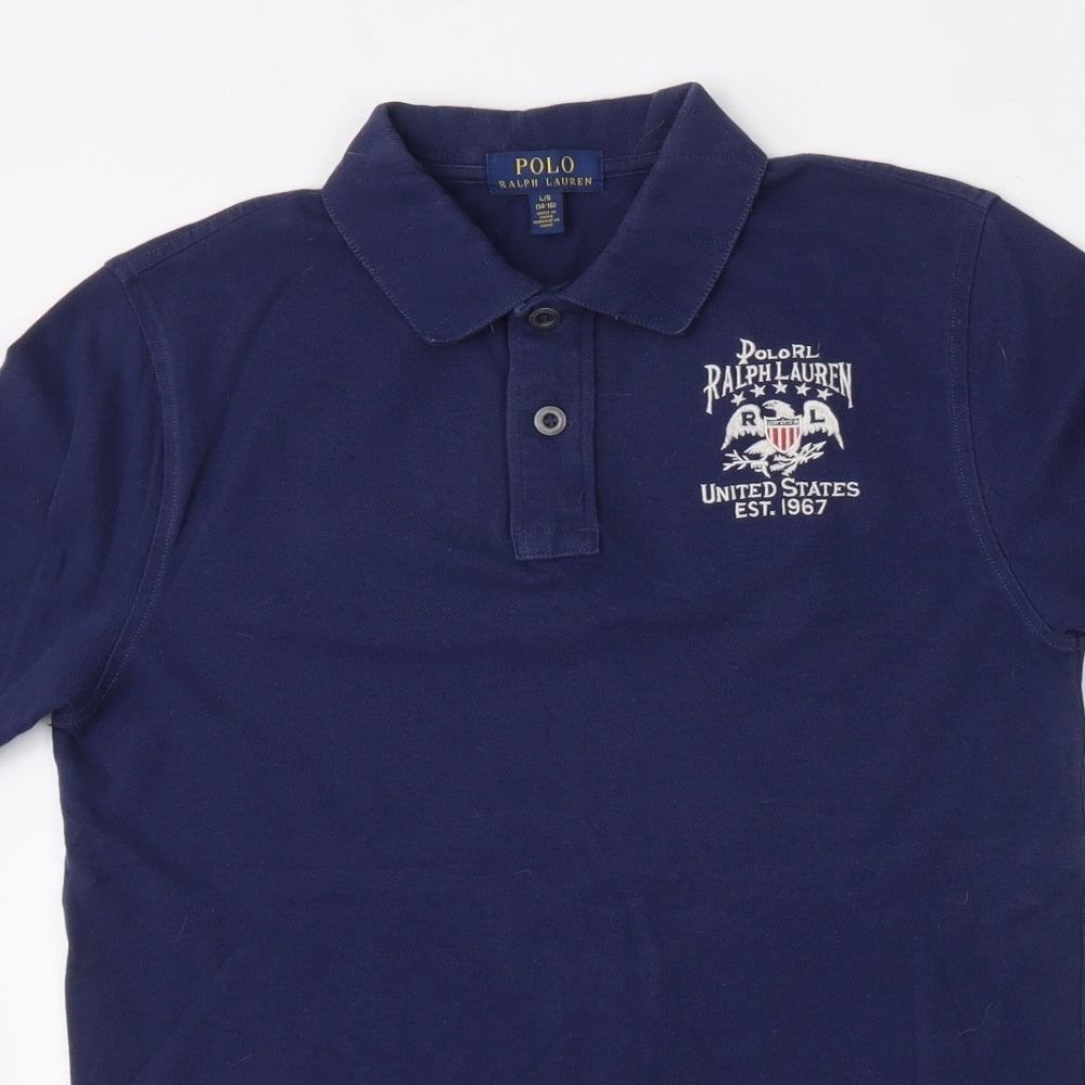 Polo Ralph Lauren Womens Blue  Cotton Basic Polo Size L Collared