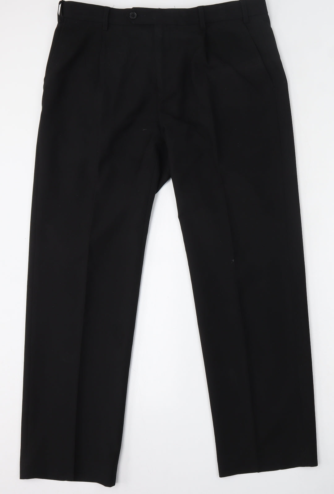 Marks and Spencer Mens Black  Polyester Trousers  Size 36 L31 in Regular