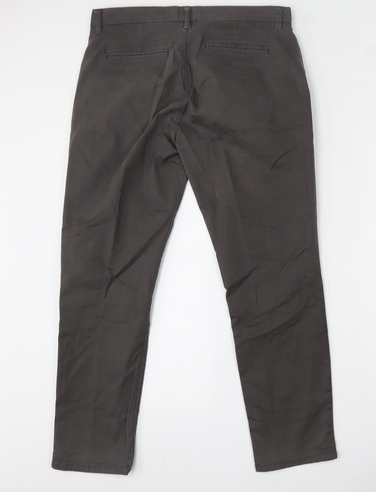 NEXT Mens Grey  Cotton Trousers  Size 34 L29 in Slim