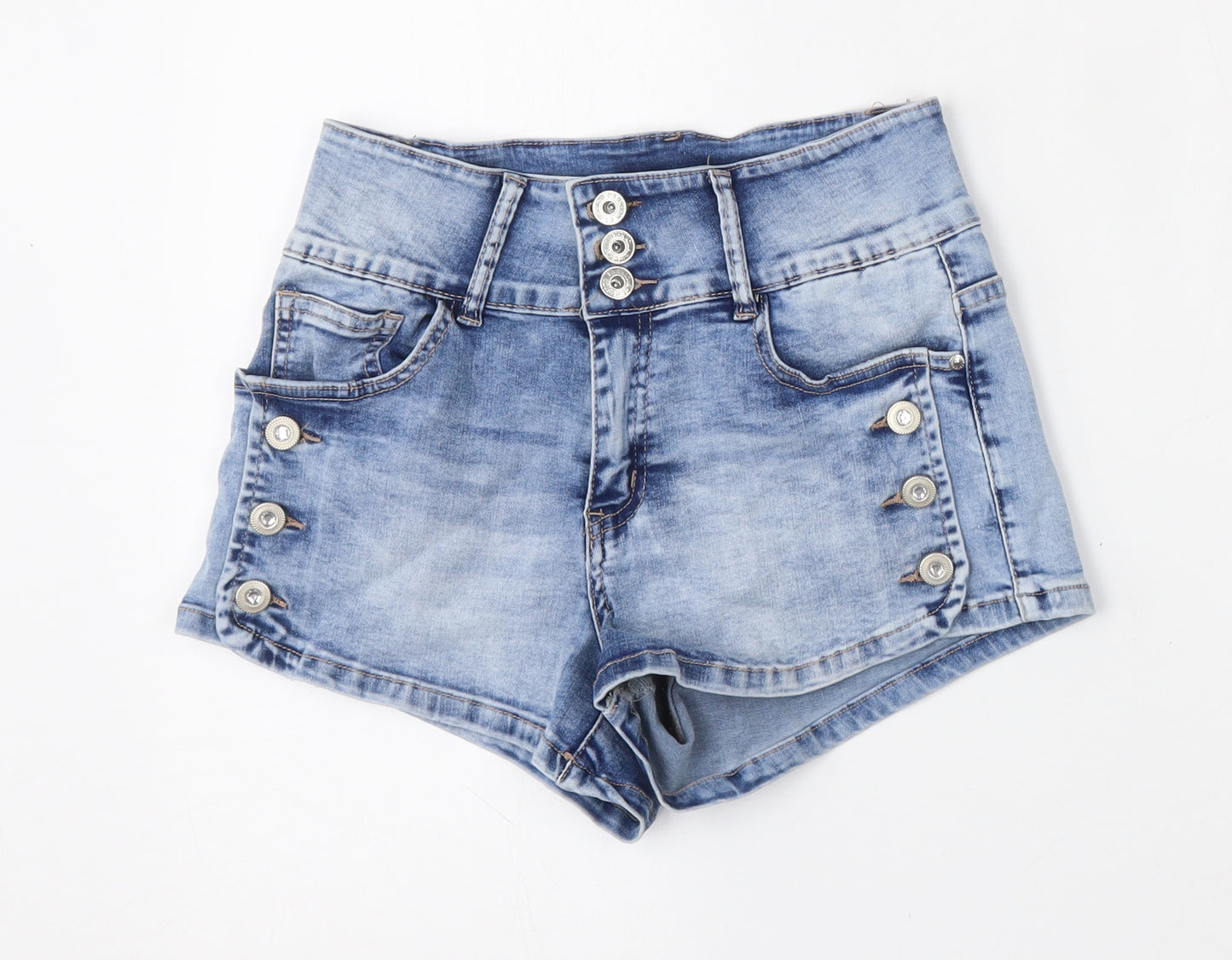 Monday Premium Womens Blue  Cotton Hot Pants Shorts Size M L3 in Regular