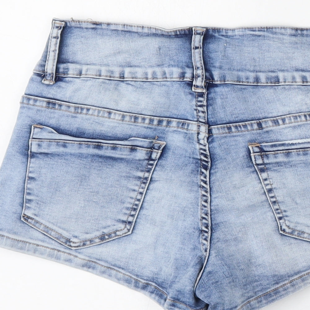 Monday Premium Womens Blue  Cotton Hot Pants Shorts Size M L3 in Regular
