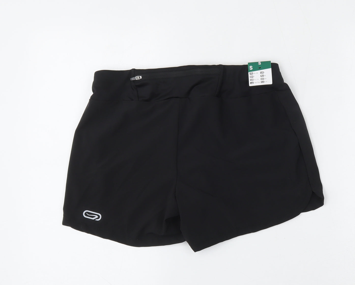 Kalenji Womens Black  Polyester Athletic Shorts Size S L4 in Regular