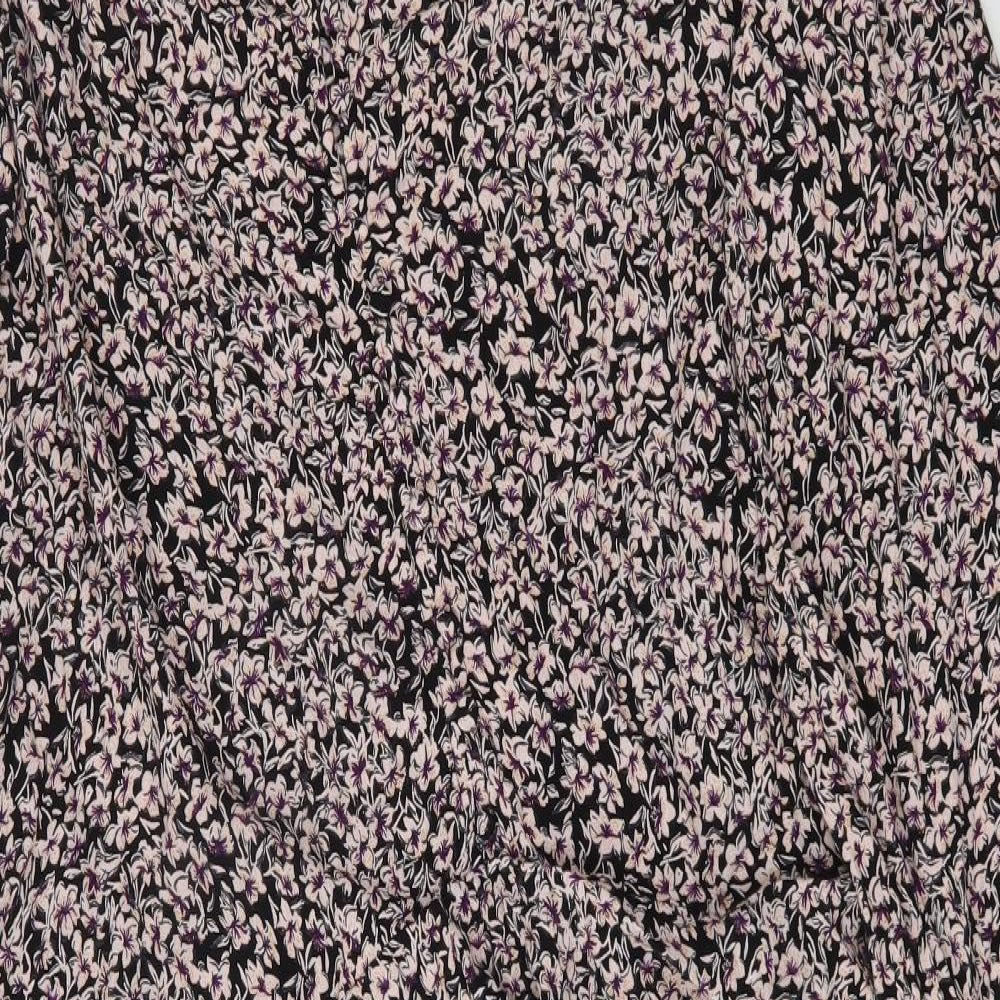 Marks and Spencer Womens Multicoloured Floral Viscose Wrap Dress  Size 14  Round Neck Button