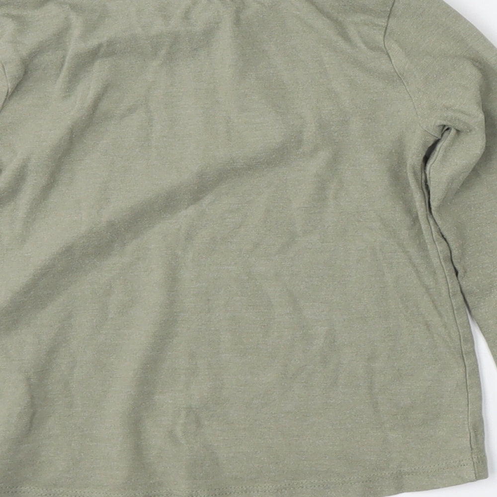 TU Girls Green  Cotton Basic T-Shirt Size 3-4 Years Round Neck