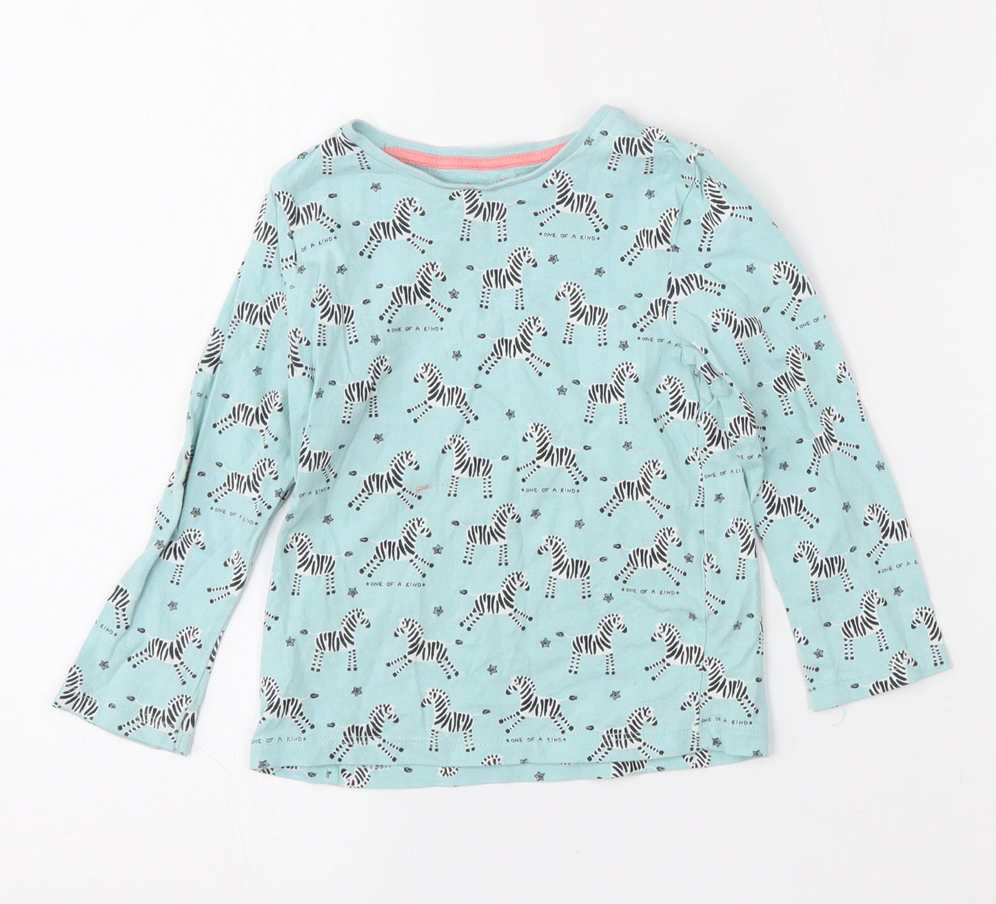 F&F Girls Multicoloured Geometric Cotton Basic T-Shirt Size 3-4 Years Round Neck