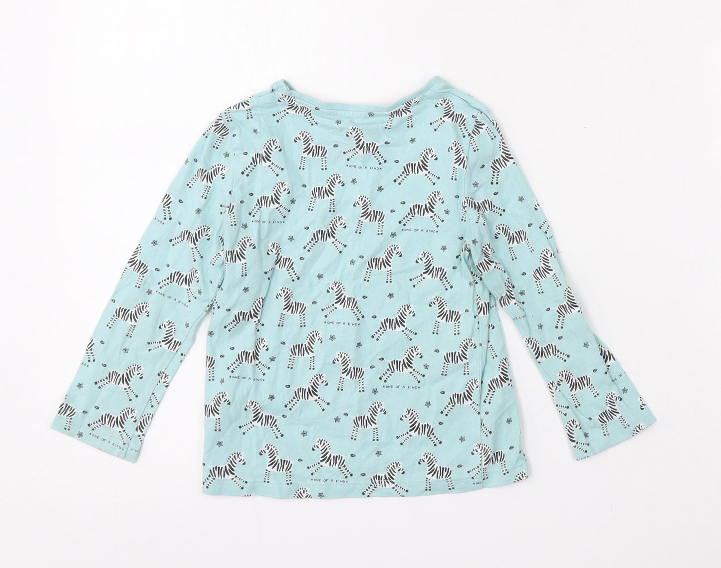 F&F Girls Multicoloured Geometric Cotton Basic T-Shirt Size 3-4 Years Round Neck