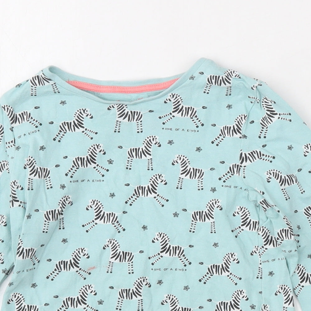 F&F Girls Multicoloured Geometric Cotton Basic T-Shirt Size 3-4 Years Round Neck