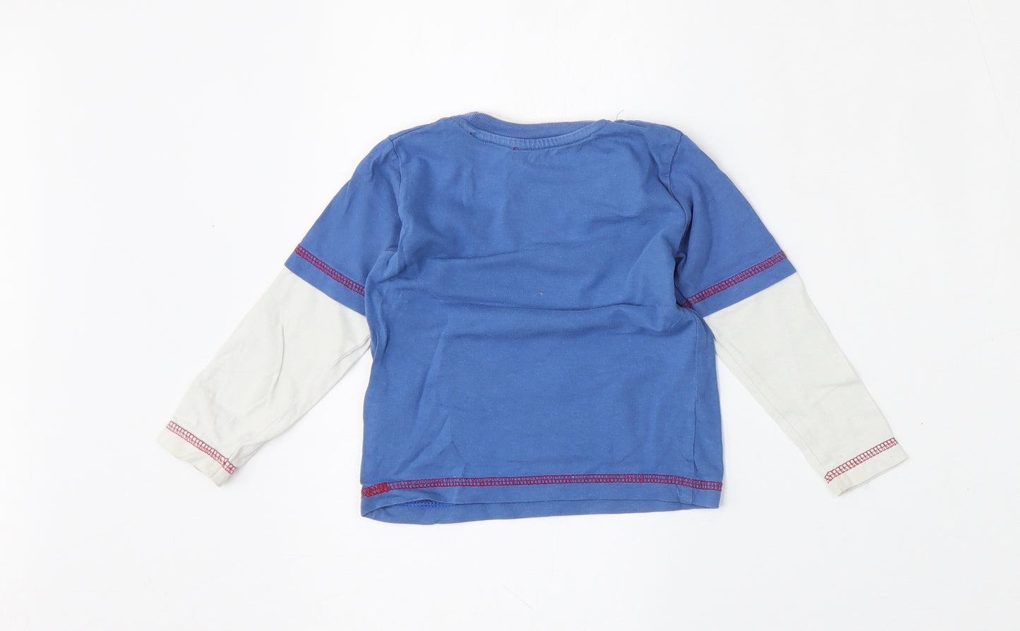 Dunnes Stores Boys Blue  Cotton Basic T-Shirt Size 9-12 Months Round Neck