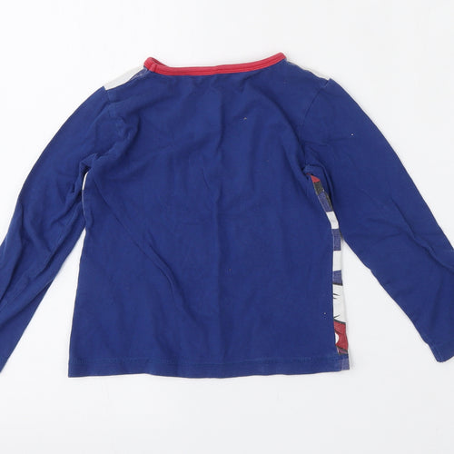Character.com Girls Blue  Cotton Basic T-Shirt Size 4 Years Round Neck