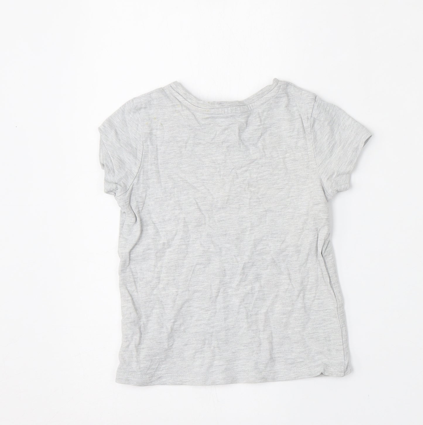 George Girls Grey  Cotton Basic T-Shirt Size 3-4 Years Round Neck