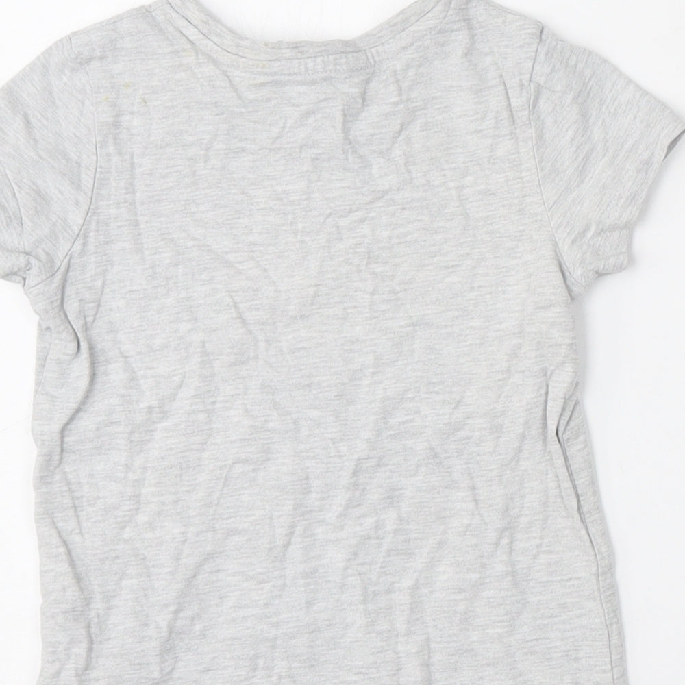 George Girls Grey  Cotton Basic T-Shirt Size 3-4 Years Round Neck