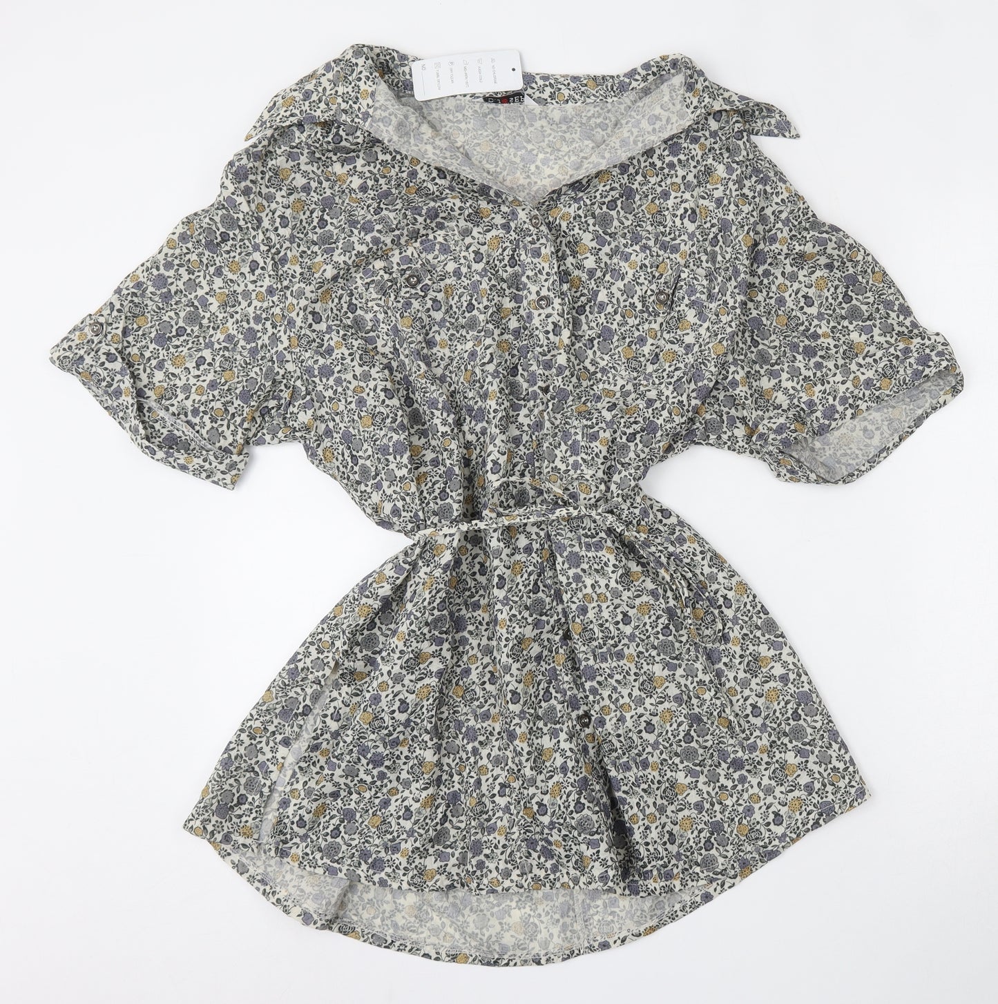 F.D Joseph Womens Multicoloured Floral Polyester Wrap Dress  Size 6  Collared