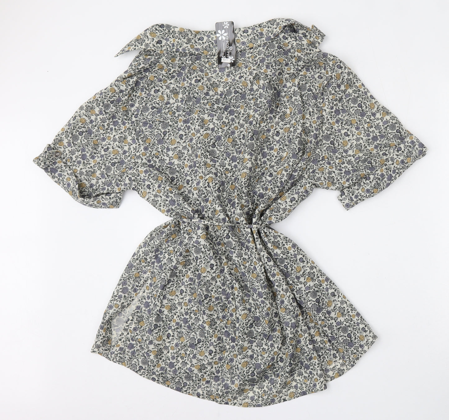 F.D Joseph Womens Multicoloured Floral Polyester Wrap Dress  Size 6  Collared