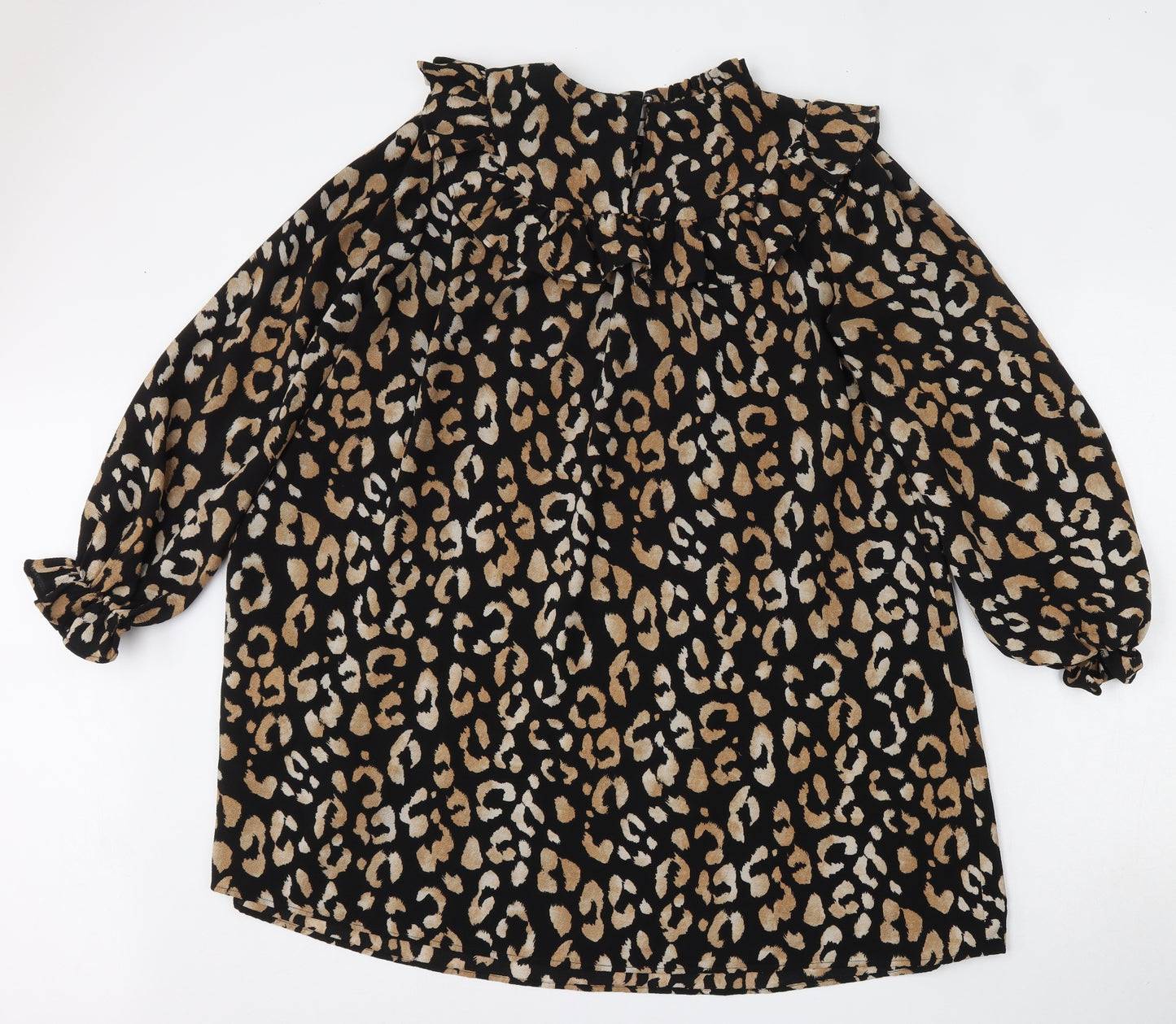 New Look Womens Multicoloured Animal Print Polyester Trapeze & Swing  Size 14  Round Neck