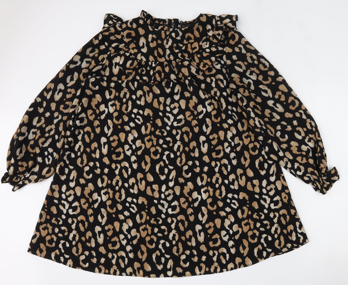 New Look Womens Multicoloured Animal Print Polyester Trapeze & Swing  Size 14  Round Neck