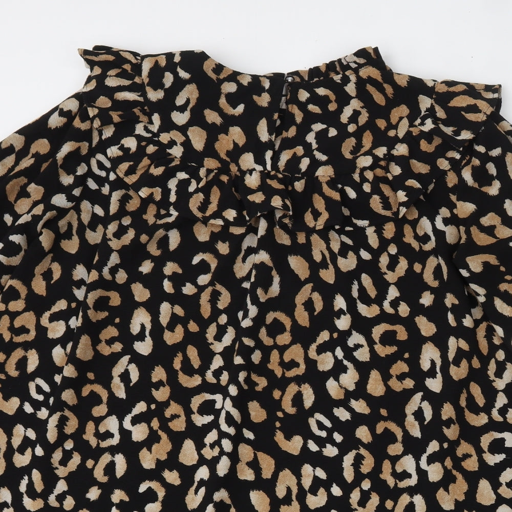 New Look Womens Multicoloured Animal Print Polyester Trapeze & Swing  Size 14  Round Neck
