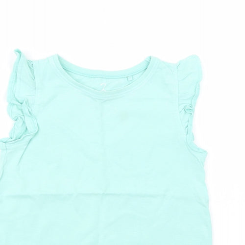 NEXT Girls Green  Cotton Basic Tank Size 6-7 Years Crew Neck Pullover