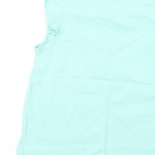 NEXT Girls Green  Cotton Basic Tank Size 6-7 Years Crew Neck Pullover