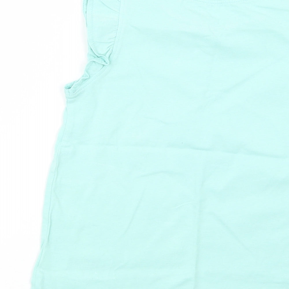 NEXT Girls Green  Cotton Basic Tank Size 6-7 Years Crew Neck Pullover