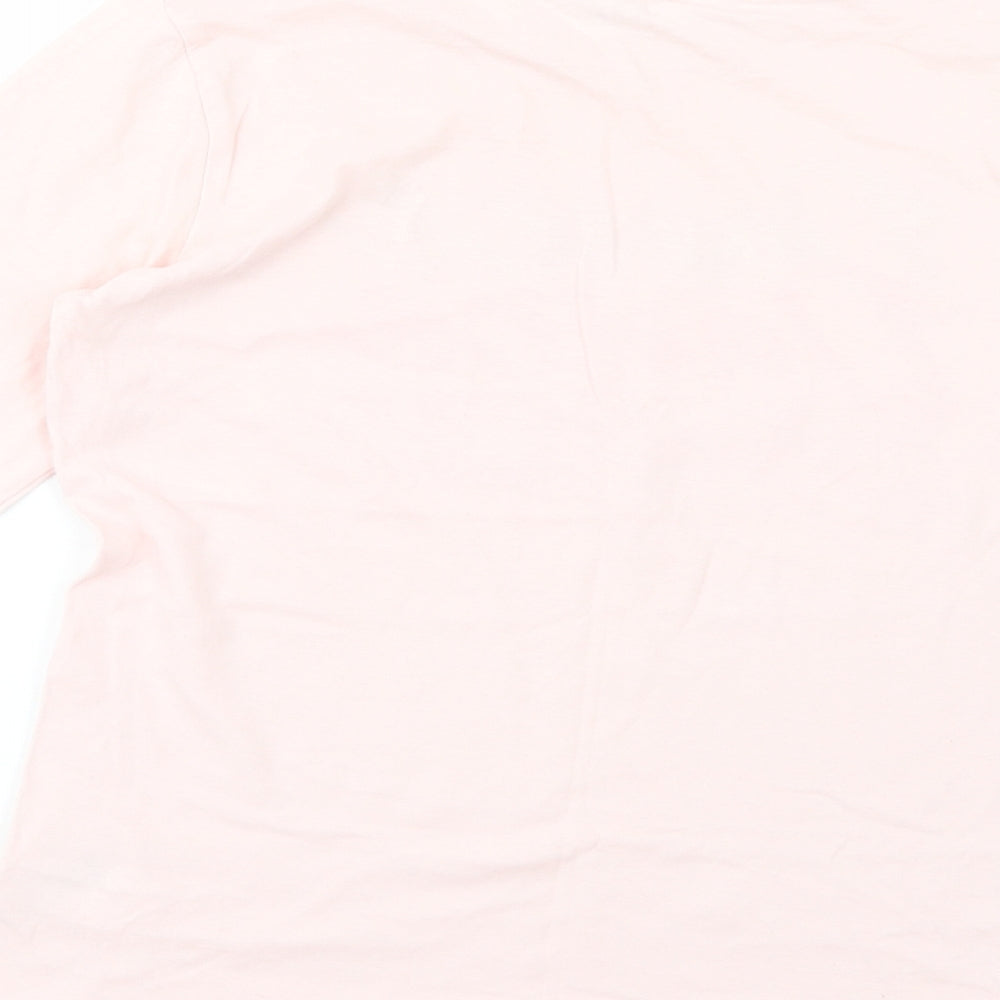 Pep & Co Girls Pink  Cotton Basic T-Shirt Size 12-13 Years Crew Neck Pullover - Dance