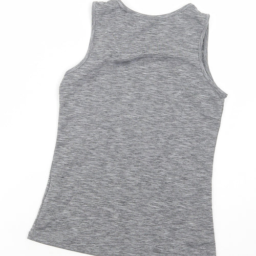 Dunnes Stores Girls Grey  Polyester Basic Tank Size 10-11 Years Crew Neck Pullover