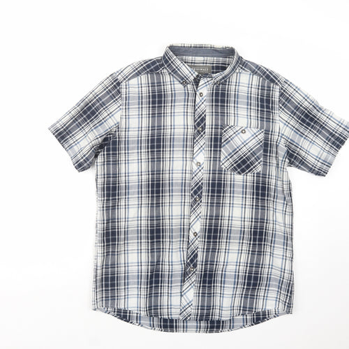 Originals Mens Blue Plaid Cotton  Button-Up Size M Collared Button