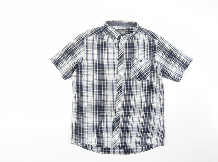 Originals Mens Blue Plaid Cotton  Button-Up Size M Collared Button