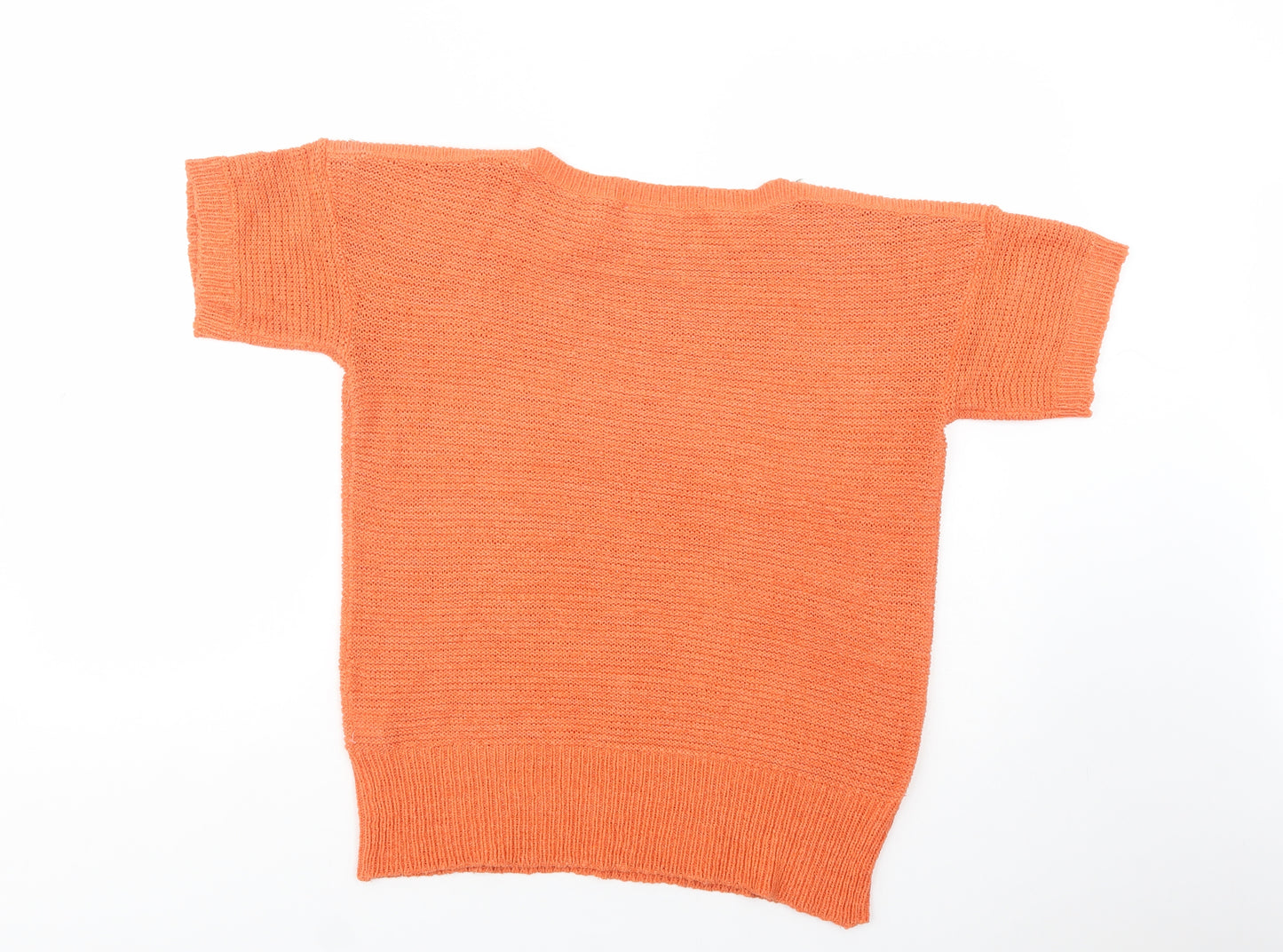 Wallis Womens Orange Boat Neck  Acrylic Pullover Jumper Size M