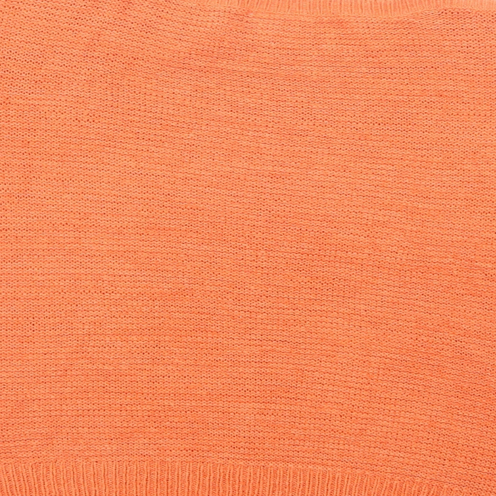 Wallis Womens Orange Boat Neck  Acrylic Pullover Jumper Size M