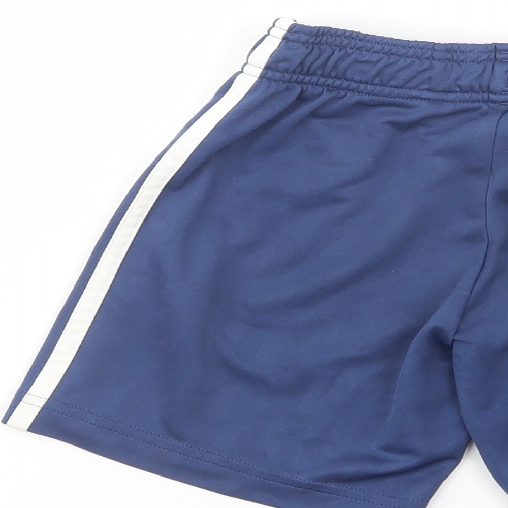adidas Boys Blue  Polyester Sweat Shorts Size 5-6 Years  Regular Drawstring
