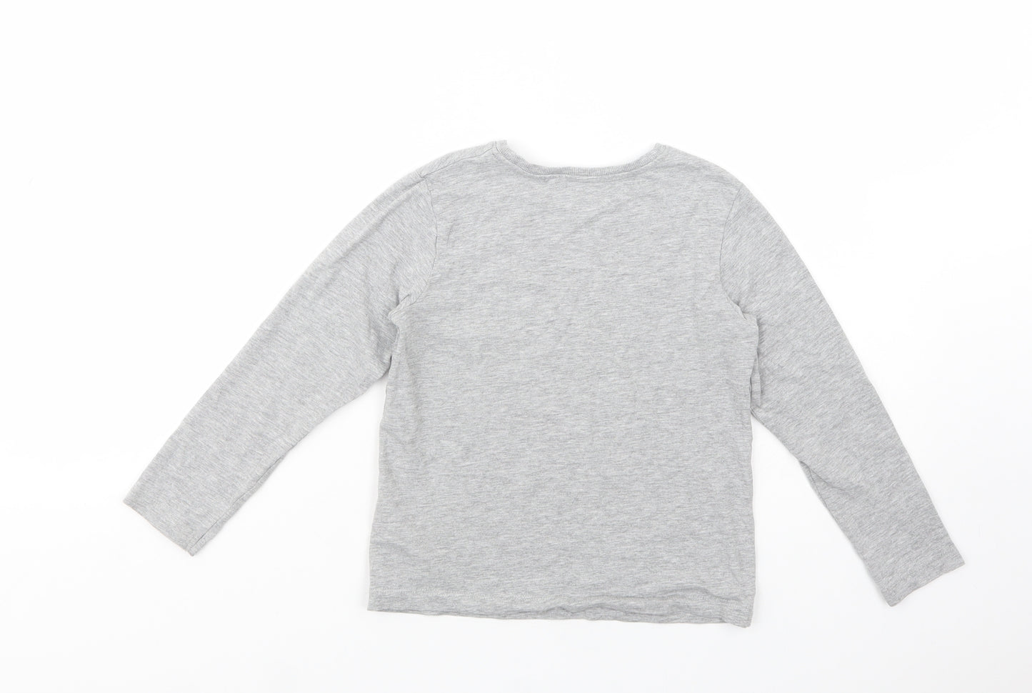 name it Boys Grey  Cotton Basic T-Shirt Size 6 Years Crew Neck Pullover