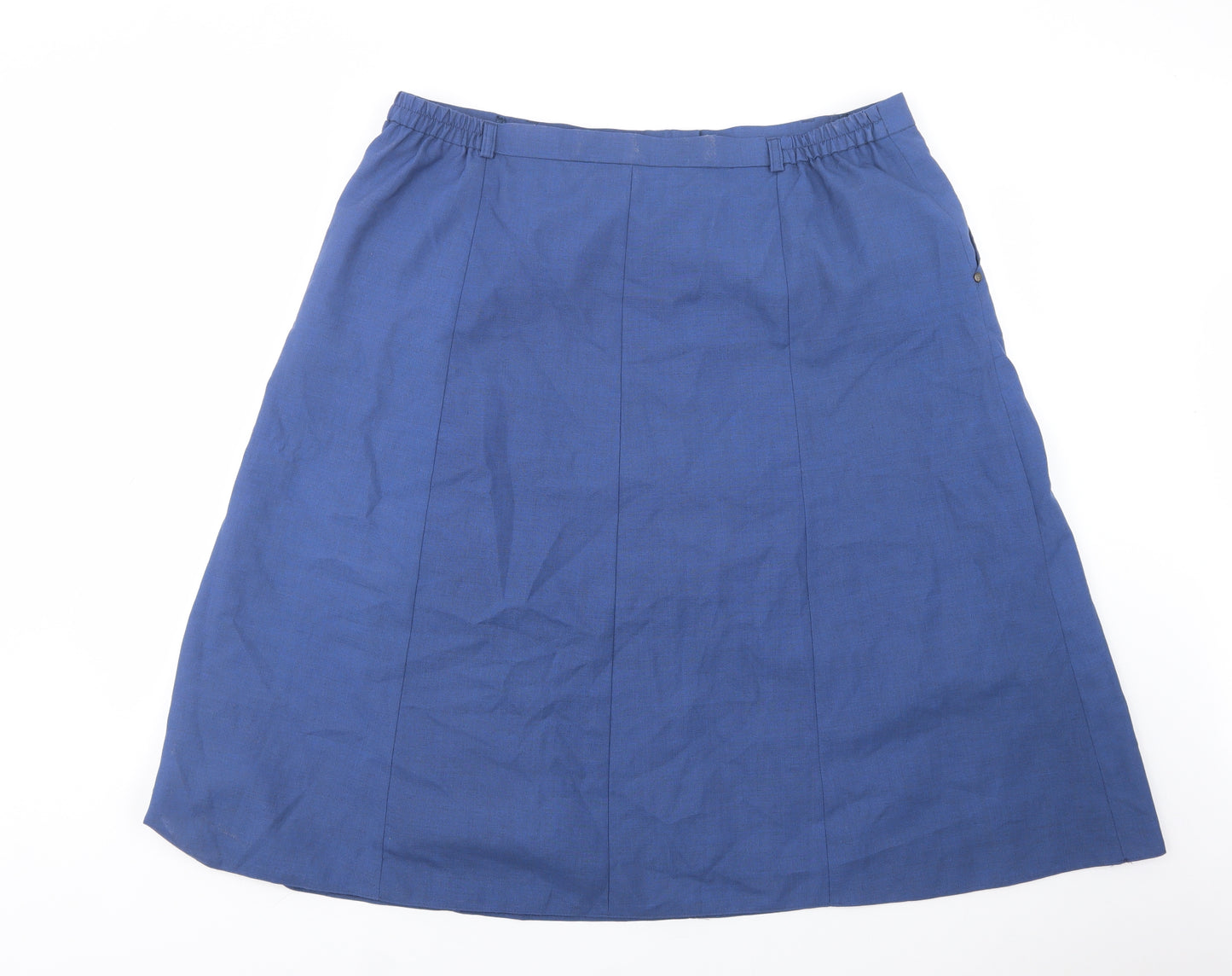 Wilhelm Monhemius Womens Blue  Polyester A-Line Skirt Size 24   Button