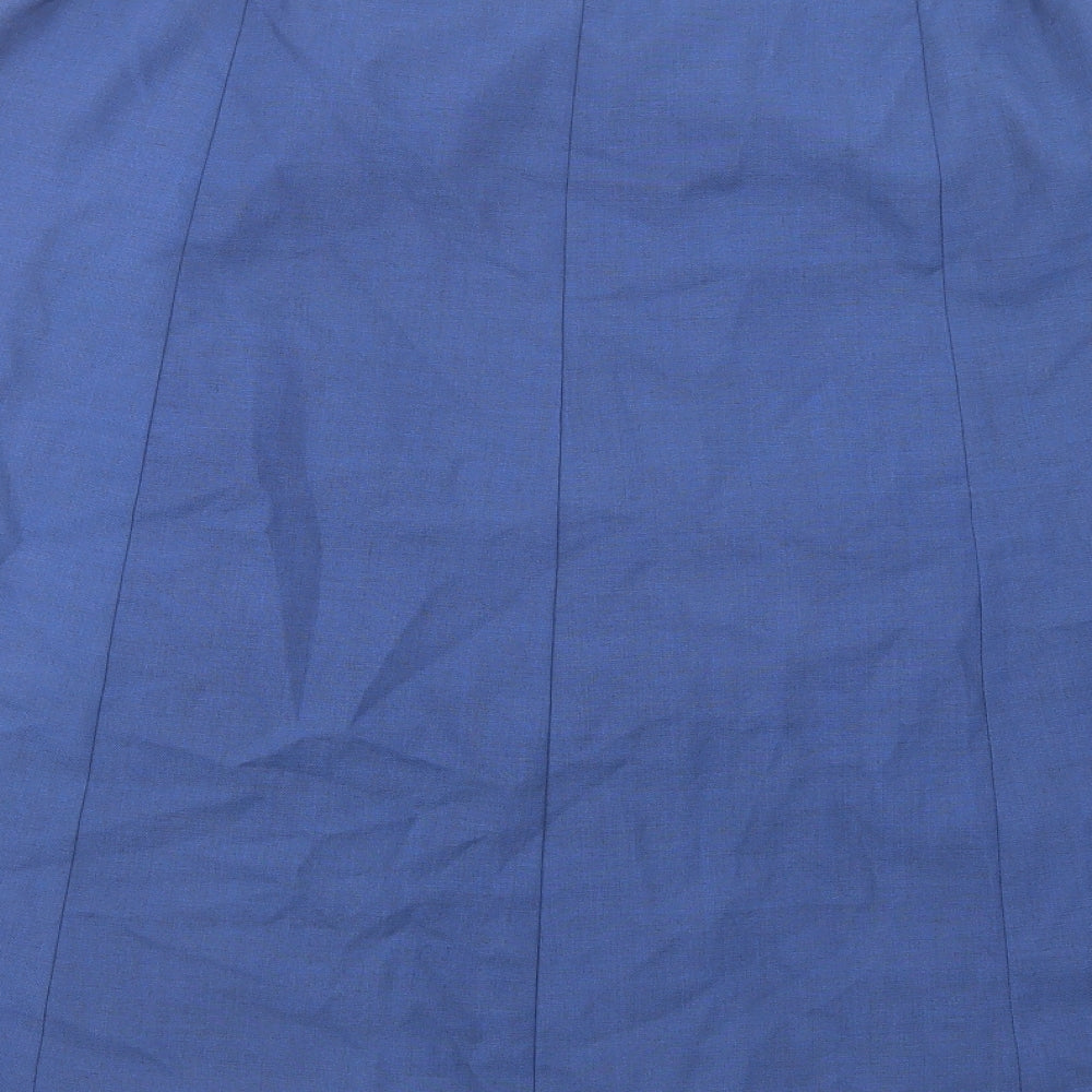 Wilhelm Monhemius Womens Blue  Polyester A-Line Skirt Size 24   Button