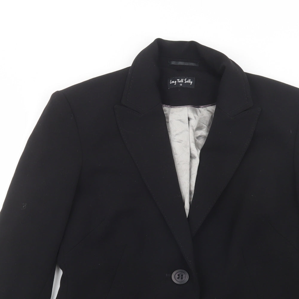 Long Tall Sally Womens Black   Jacket Blazer Size 12  Button