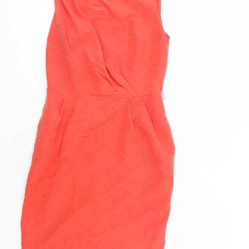 Atmosphere Womens Red  Modal Pencil Dress  Size 10  Boat Neck Zip