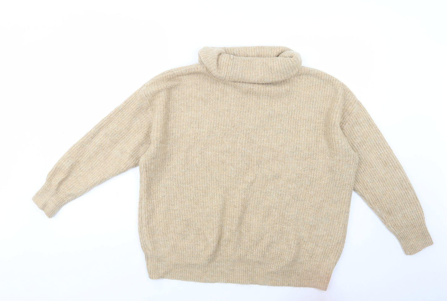 F&F Womens Beige Roll Neck  Acrylic Pullover Jumper Size 20