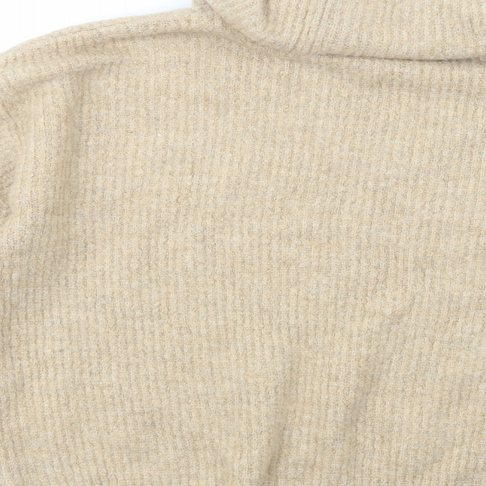 F&F Womens Beige Roll Neck  Acrylic Pullover Jumper Size 20