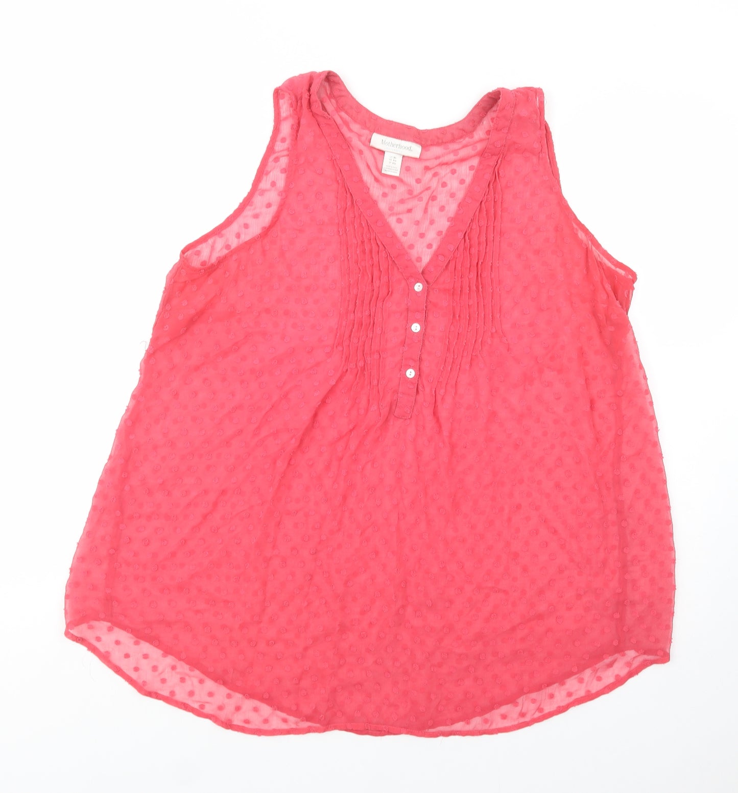 Motherhood Womens Pink  Polyester Basic Blouse Size XL V-Neck - Maternity