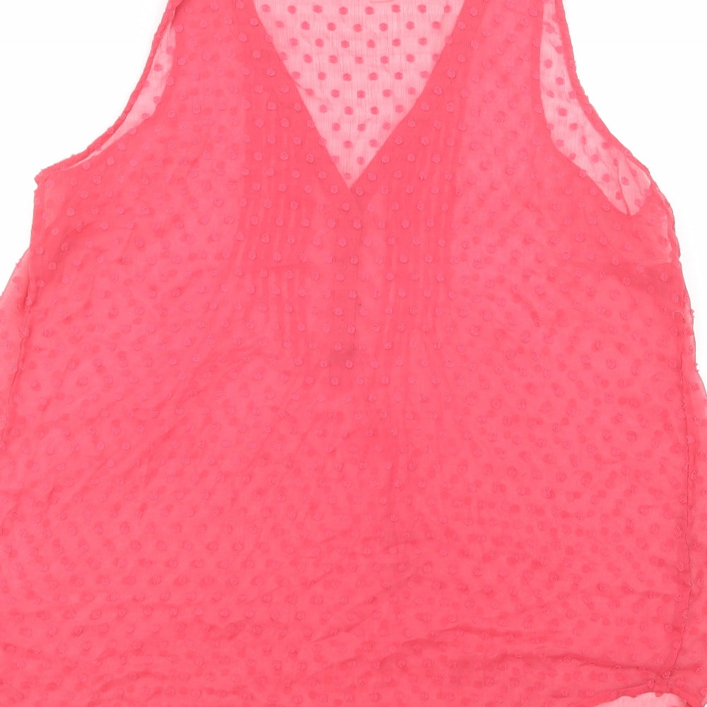 Motherhood Womens Pink  Polyester Basic Blouse Size XL V-Neck - Maternity