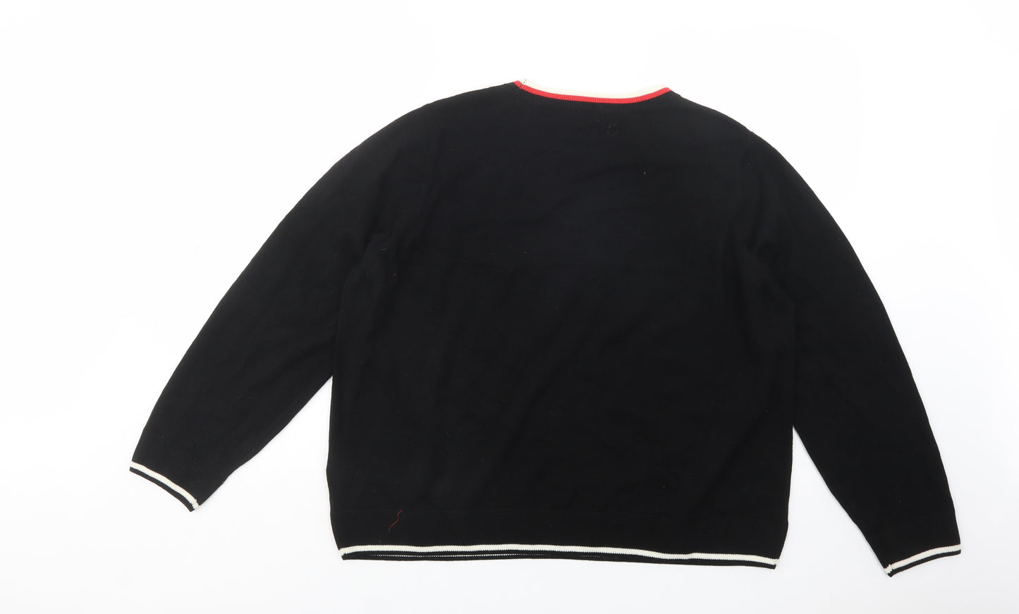 Marks and Spencer Womens Black Crew Neck  Acrylic Pullover Jumper Size XL   - Christmas Jumper
