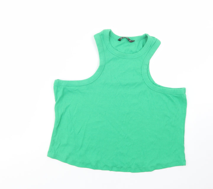 Dunnes Stores Womens Green  Cotton Basic Tank Size 2XL Crew Neck