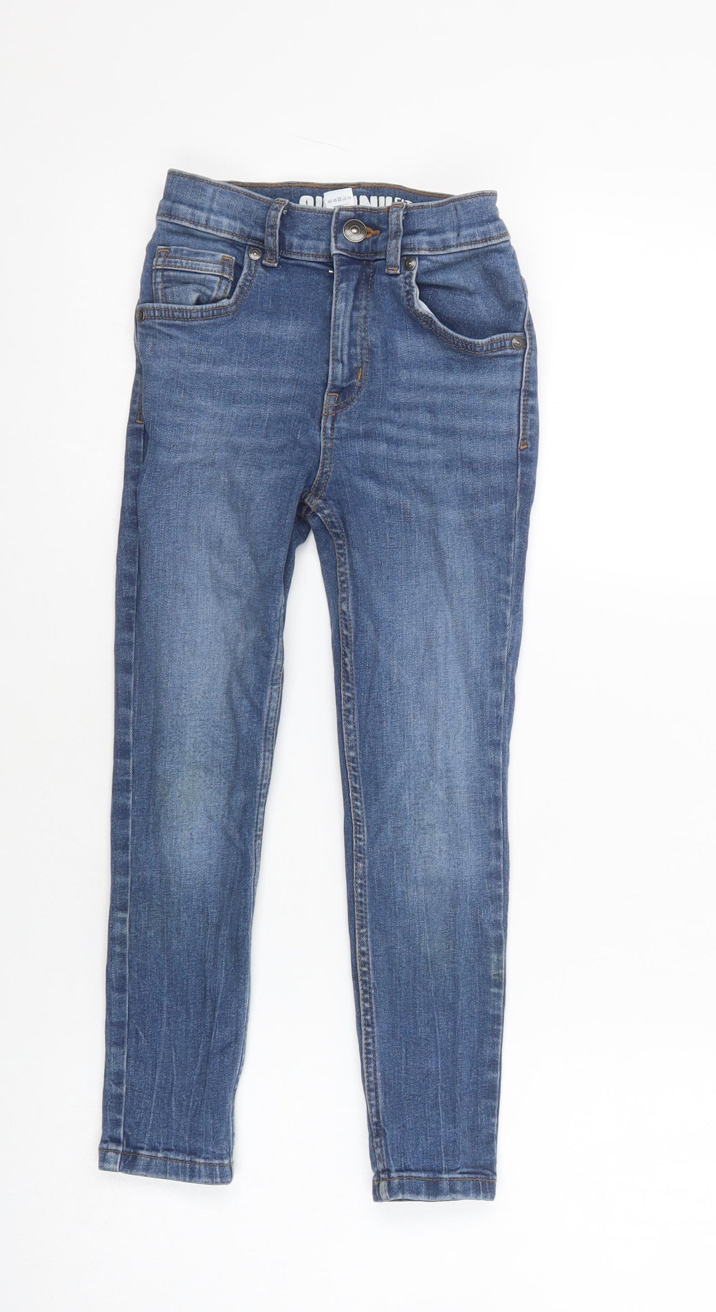 TU Girls Blue  Cotton Skinny Jeans Size 7 Years  Regular Button