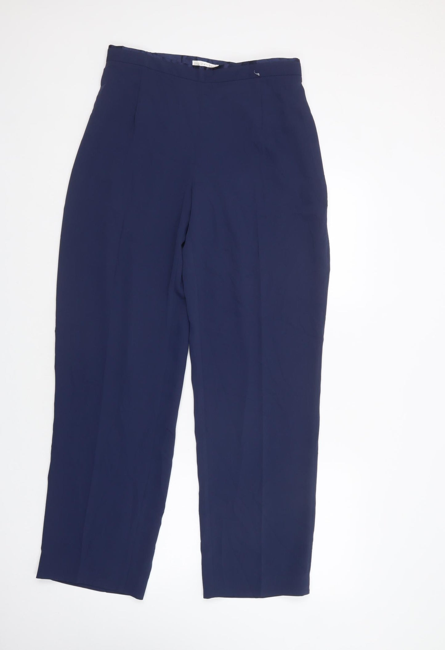 Jacques Vert Womens Blue  Polyester Dress Pants Trousers Size 14 L32 in Regular Zip